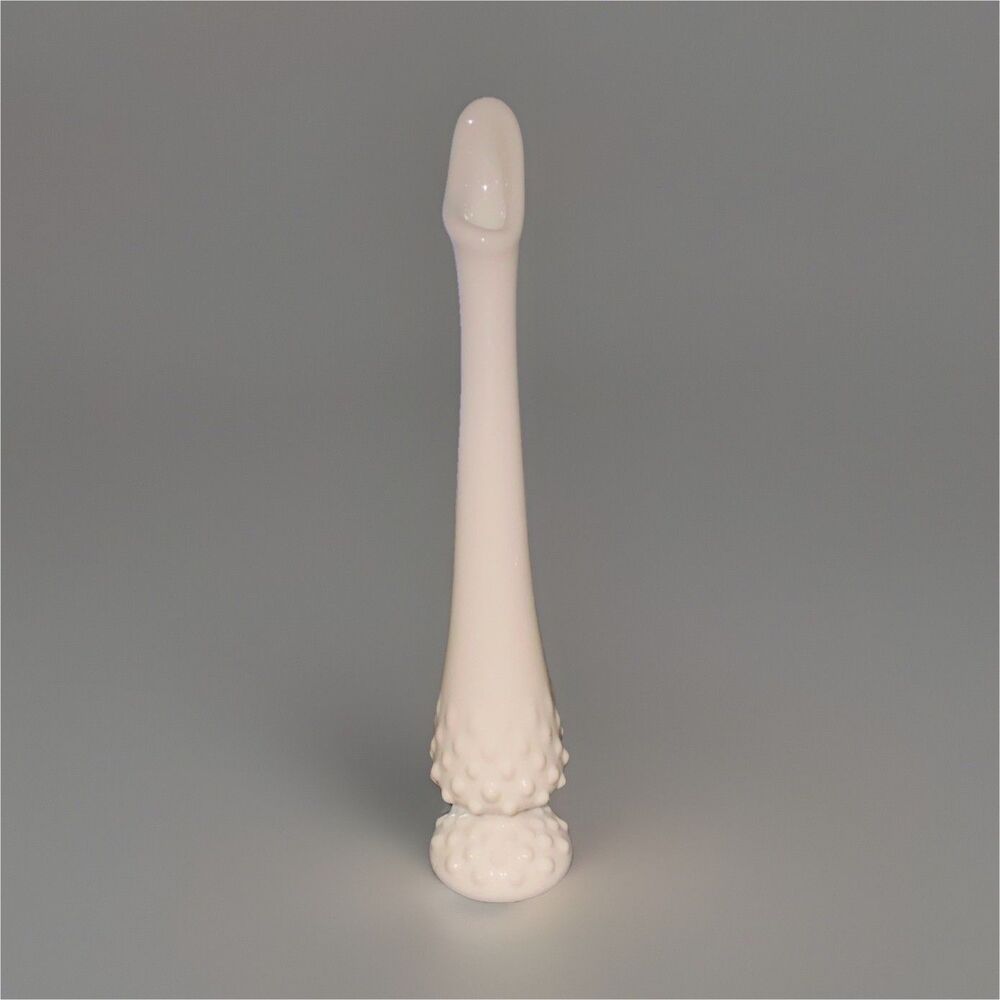 Fenton White Milk Glass Hobnail Swung Bud Vase Glossy Finish Decorative